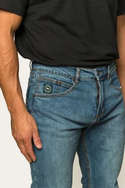 Sale Ringers Western Muster Mens Slim Straight Fit Jeans - Mid Wash Blue