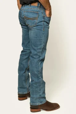 Sale Ringers Western Muster Mens Slim Straight Fit Jeans - Mid Wash Blue