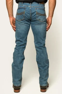 Sale Ringers Western Muster Mens Slim Straight Fit Jeans - Mid Wash Blue
