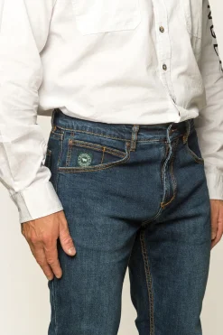 New Ringers Western Muster Mens Slim Straight Fit Jeans - Dark Wash Blue