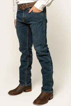 New Ringers Western Muster Mens Slim Straight Fit Jeans - Dark Wash Blue