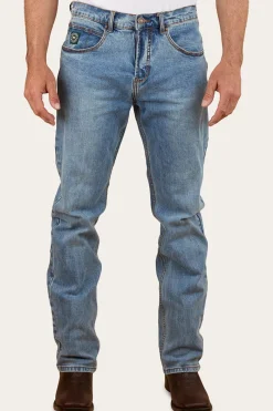 New Ringers Western Muster Mens Slim Straight Fit Jeans - Light Wash Blue