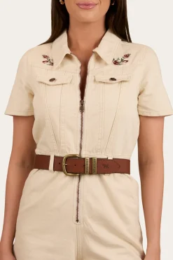 Sale Ringers Western Narooma Womens Denim Playsuit - Off White