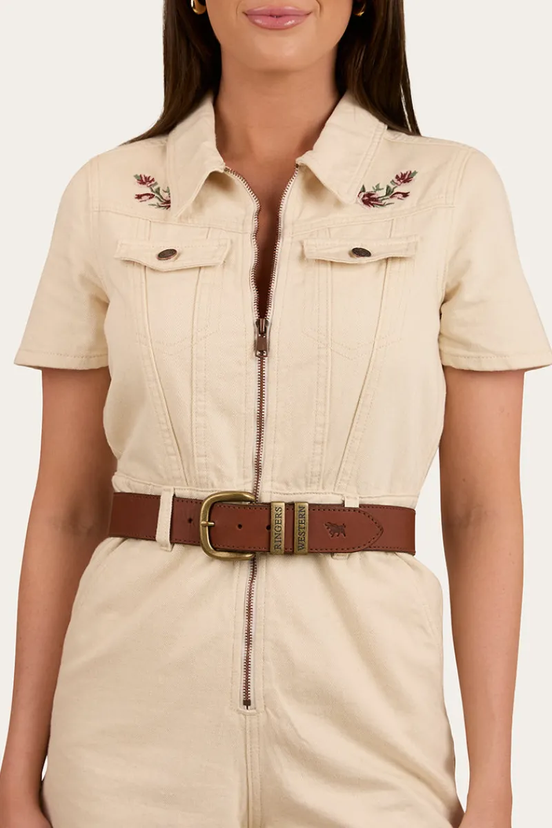 Sale Ringers Western Narooma Womens Denim Playsuit - Off White