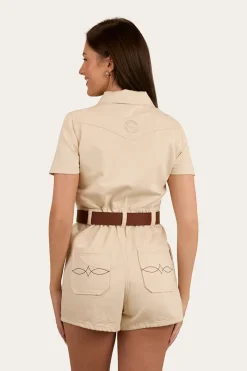 Sale Ringers Western Narooma Womens Denim Playsuit - Off White