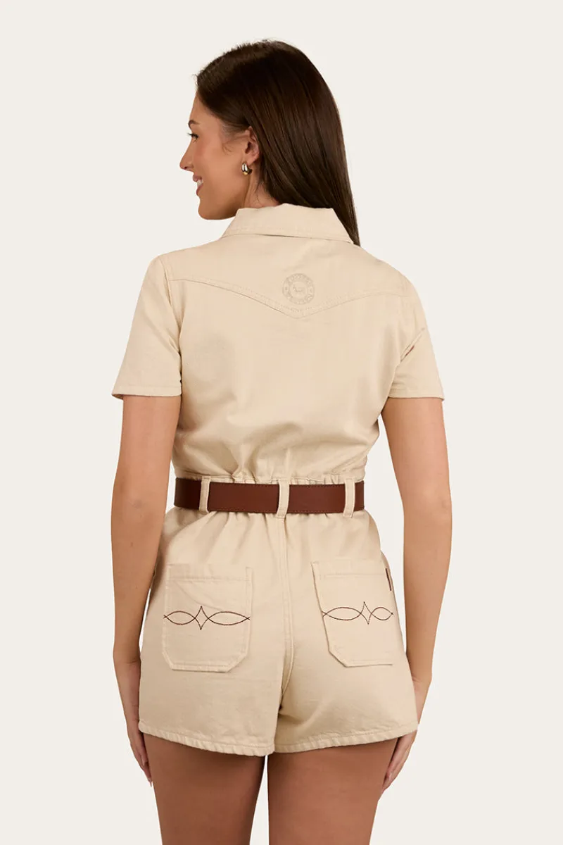 Sale Ringers Western Narooma Womens Denim Playsuit - Off White