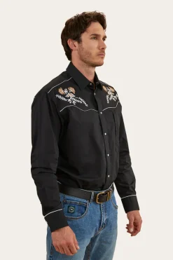 Hot Ringers Western Neilson Mens Western Shirt - Black