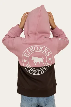 Sale Ringers Western Oakey Kids Hoodie - Rosey/Charcoal