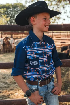Hot Ringers Western Oakley Kids Limited Edition Work Shirt - Navy