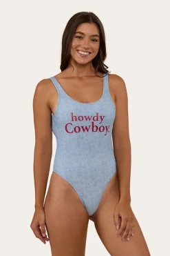 Hot Ringers Western Oasis Womens One Piece - Denim