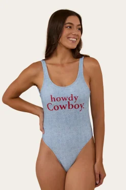 Hot Ringers Western Oasis Womens One Piece - Denim