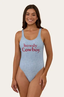 Hot Ringers Western Oasis Womens One Piece - Denim