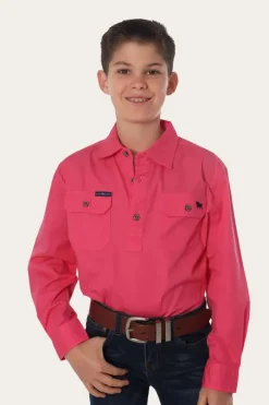 Ringers Western Ord River Kids Half Button Work Shirt - Melon