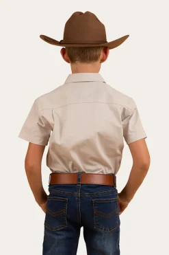 Sale Ringers Western Ord River Kids Half Button Short Sleeve Work Shirt - Beige