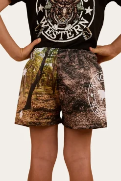 Discount Ringers Western Out Bush Kids Footy Shorts - Black / Multi