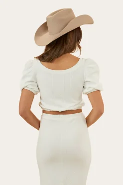 Hot Ringers Western Paloma Womens Cropped Top - White