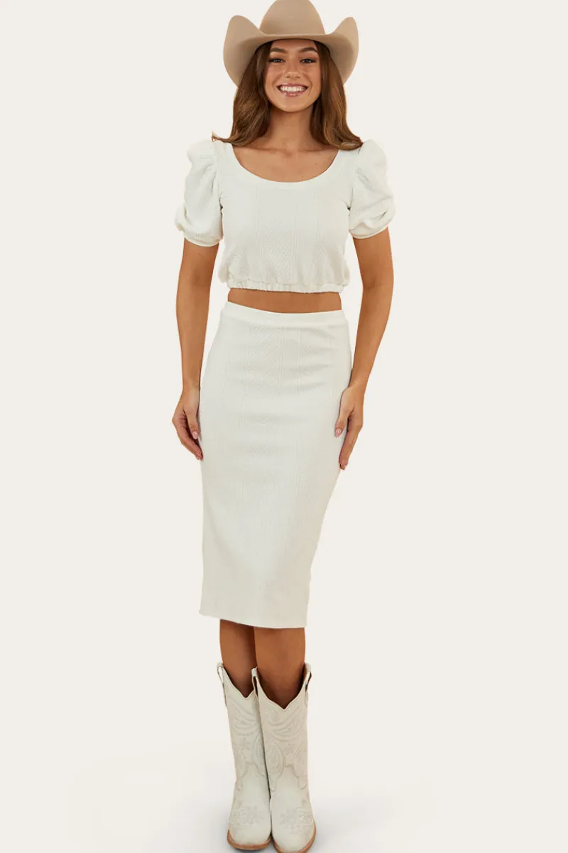 Outlet Ringers Western Paloma Womens Midi Skirt - White