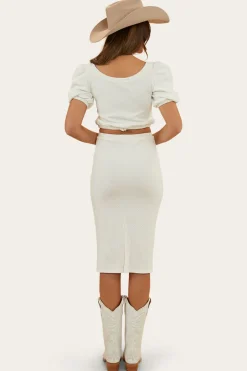 Outlet Ringers Western Paloma Womens Midi Skirt - White
