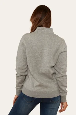 Outlet Ringers Western Peninsula Womens 1/4 Zip Crew - Grey Marle