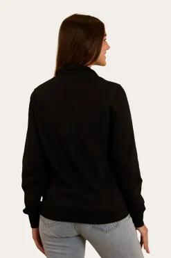 New Ringers Western Peninsula Womens 1/4 Zip Crew - Black