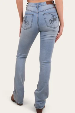 Discount Ringers Western Penny Rodeo Womens High Rise Bootleg Jean - Vintage Light Blue
