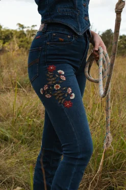 Best Ringers Western Penny Rodeo Womens High-Rise Bootleg Jeans - Classic Blue