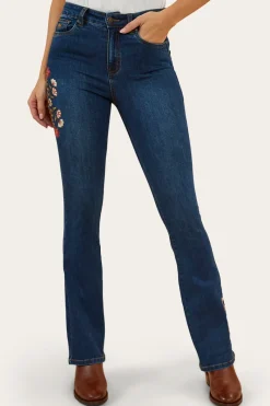 Best Ringers Western Penny Rodeo Womens High-Rise Bootleg Jeans - Classic Blue
