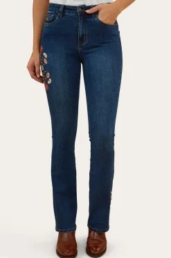 Best Ringers Western Penny Rodeo Womens High-Rise Bootleg Jeans - Classic Blue