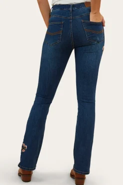 Best Ringers Western Penny Rodeo Womens High-Rise Bootleg Jeans - Classic Blue