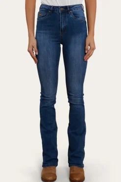 Outlet Ringers Western Penny Rodeo Womens High-Rise Bootleg Jeans - Vintage Blue Wash