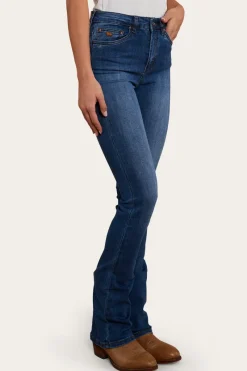 Outlet Ringers Western Penny Rodeo Womens High-Rise Bootleg Jeans - Vintage Blue Wash