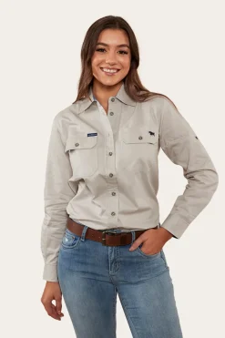 Best Ringers Western Pentecost River Womens Full Button Work Shirt - Beige