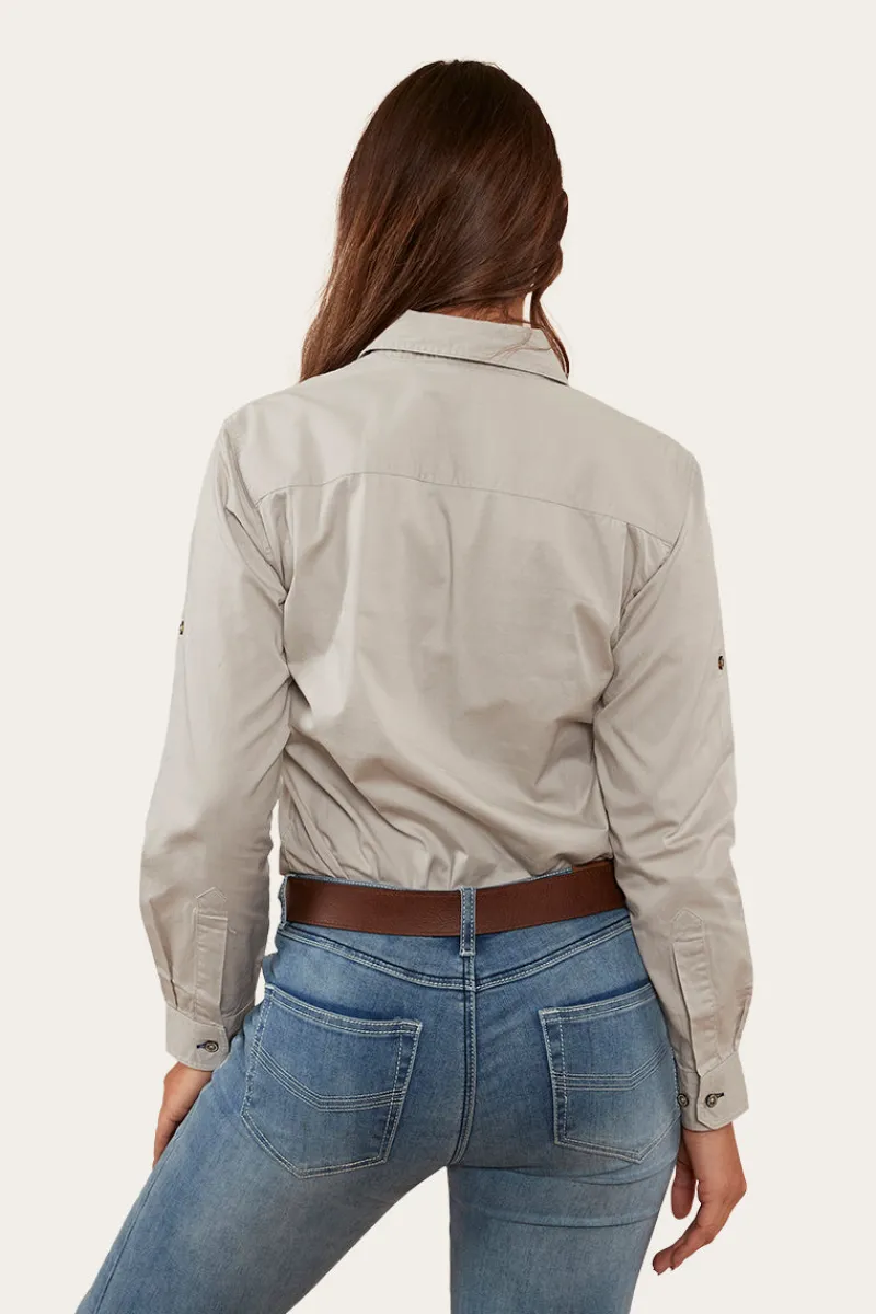 Best Ringers Western Pentecost River Womens Full Button Work Shirt - Beige