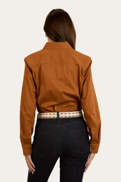 Outlet Ringers Western Pentecost River Womens Full Button Work Shirt - Tobacco