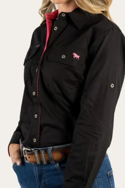 Ringers Western Pentecost River Womens Full Button Work Shirt - Black
