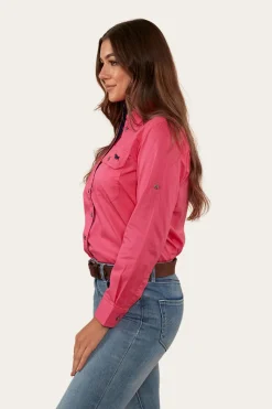 Sale Ringers Western Pentecost River Womens Full Button Work Shirt - Melon