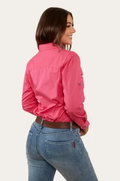 Sale Ringers Western Pentecost River Womens Full Button Work Shirt - Melon