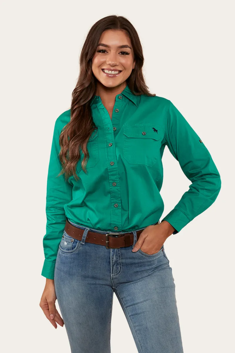 Online Ringers Western Pentecost River Womens Full Button Work Shirt - Green