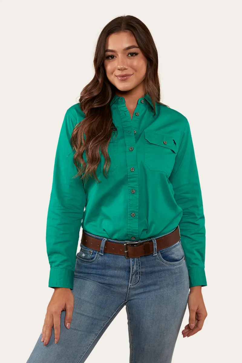 Online Ringers Western Pentecost River Womens Full Button Work Shirt - Green