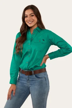 Online Ringers Western Pentecost River Womens Full Button Work Shirt - Green