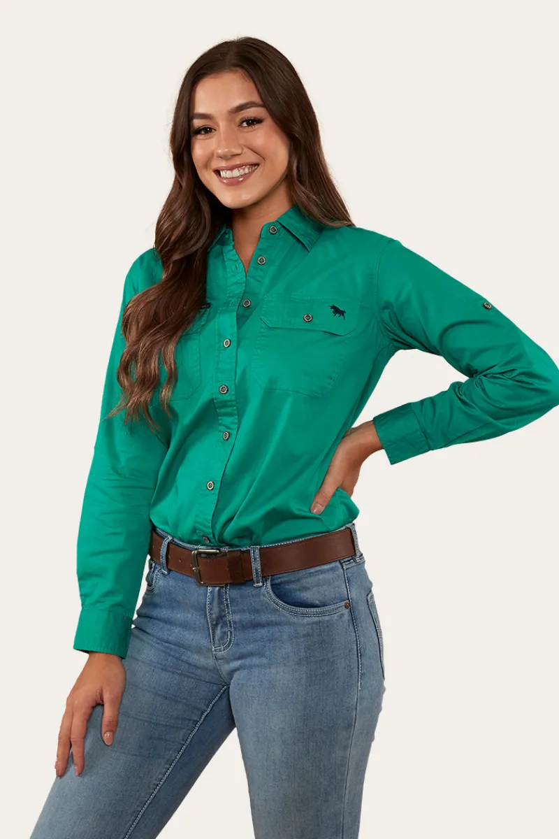 Online Ringers Western Pentecost River Womens Full Button Work Shirt - Green