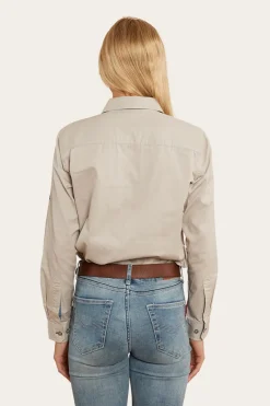 Outlet Ringers Western Pentecost River Womens Half Button Work Shirt - Beige