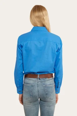 Ringers Western Pentecost River Womens Half Button Work Shirt - Blue
