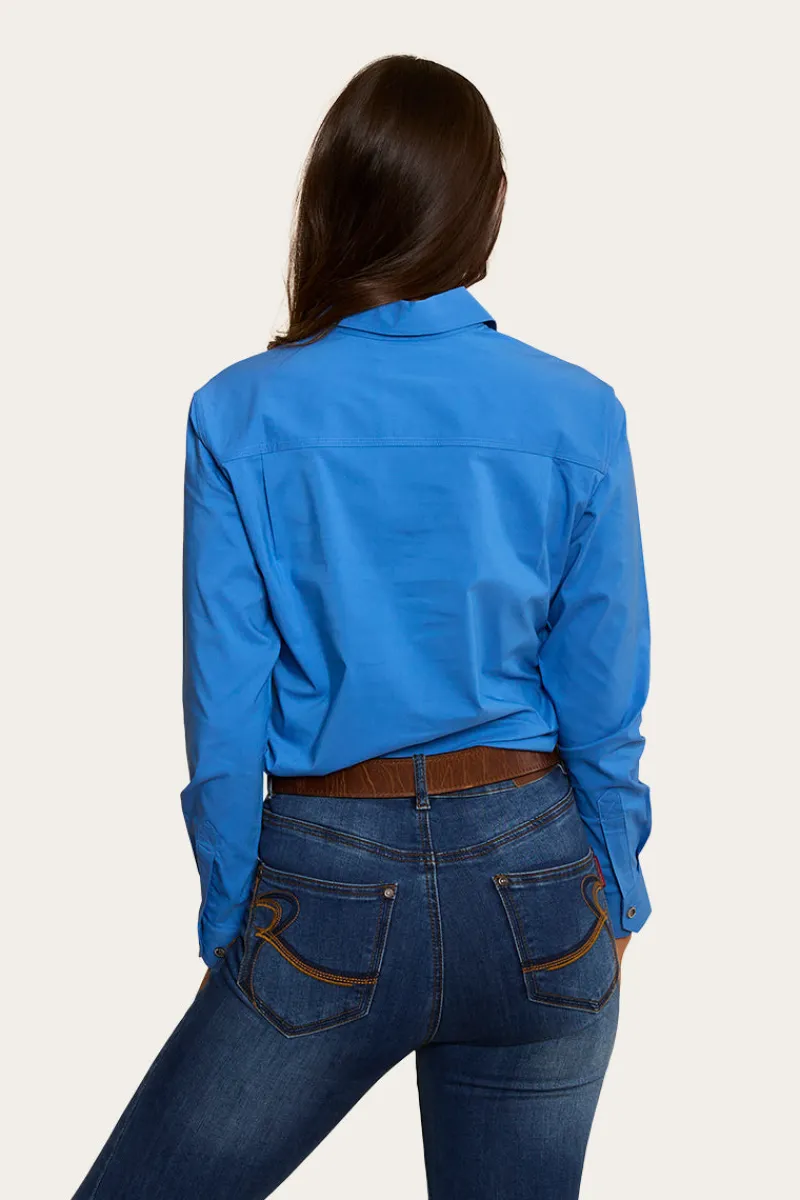 Discount Ringers Western Pentecost River Womens Half Button Coolmax Work Shirt - Blue