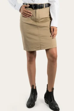 Hot Ringers Western Pippa Womens Chino Skirt - Clay