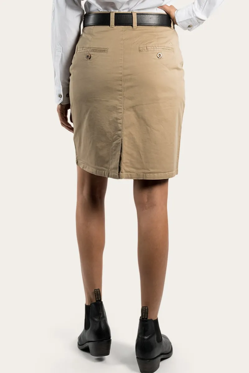 Hot Ringers Western Pippa Womens Chino Skirt - Clay