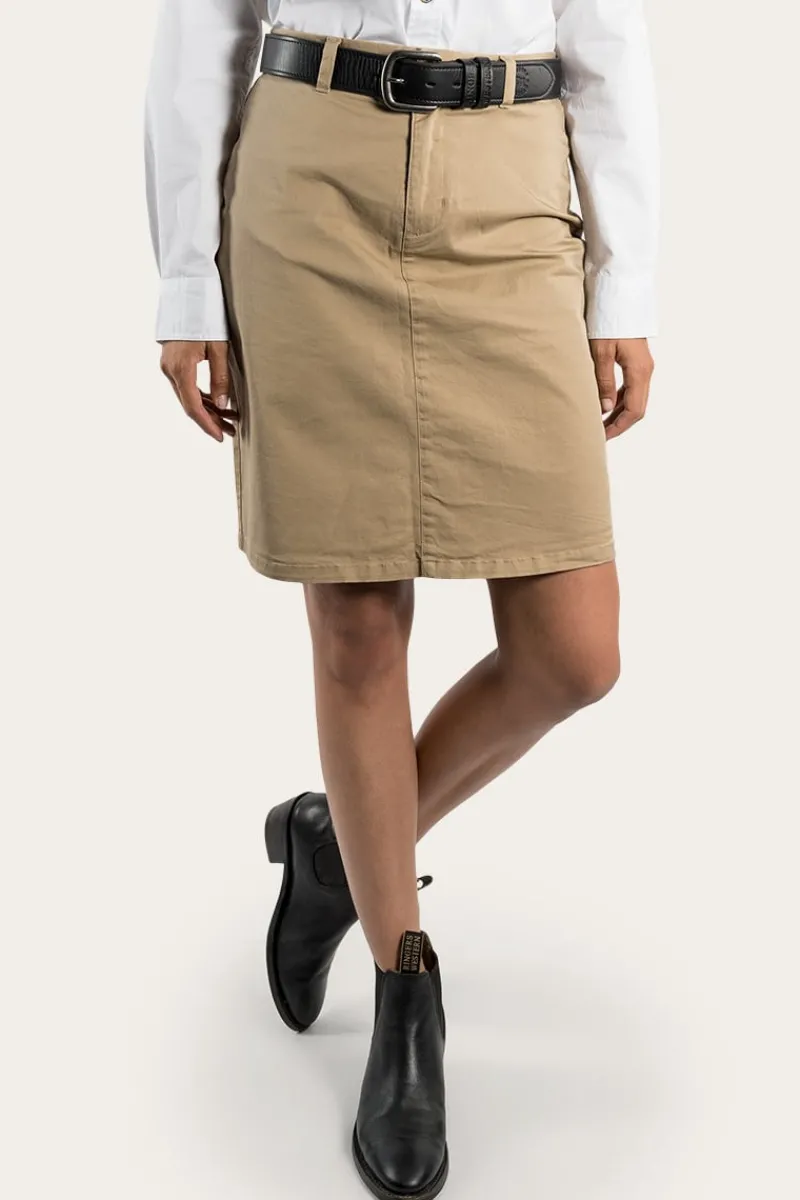 Hot Ringers Western Pippa Womens Chino Skirt - Clay