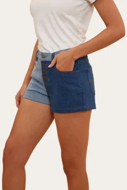 Hot Ringers Western Polly Womens Denim Short - Vintage Blue Wash