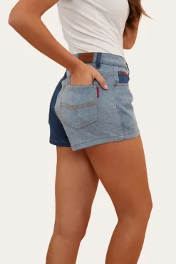 Hot Ringers Western Polly Womens Denim Short - Vintage Blue Wash