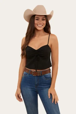 Clearance Ringers Western Posie Womens Cami Top - Black